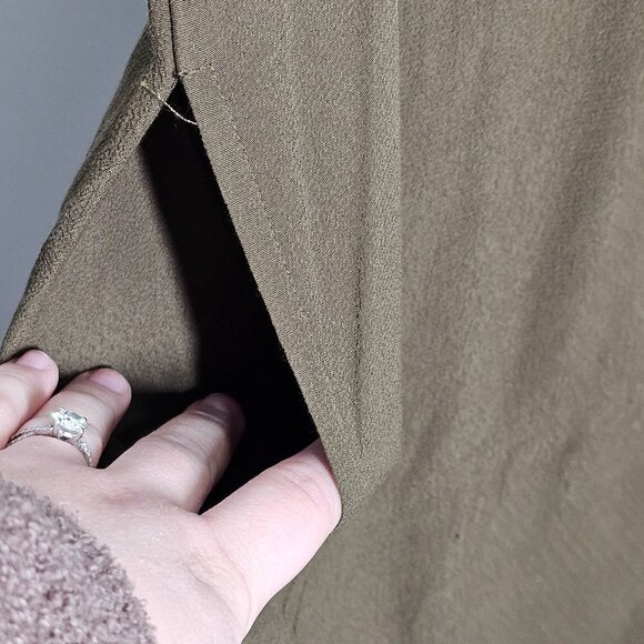 Madewell Button-Back Easy V-Neck Short Sleeves Dress Pockets Brown Women Size XS - Picture 11 of 16